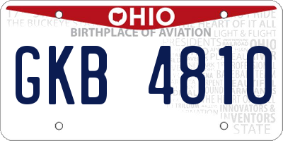 OH license plate GKB4810