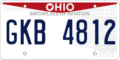 OH license plate GKB4812