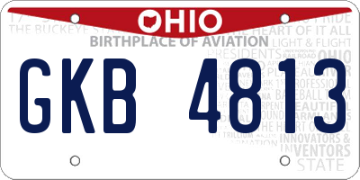 OH license plate GKB4813