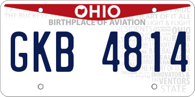 OH license plate GKB4814