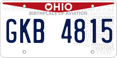 OH license plate GKB4815