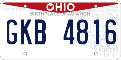OH license plate GKB4816