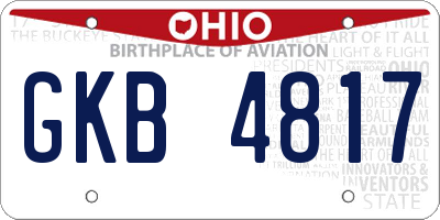 OH license plate GKB4817