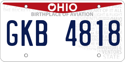 OH license plate GKB4818