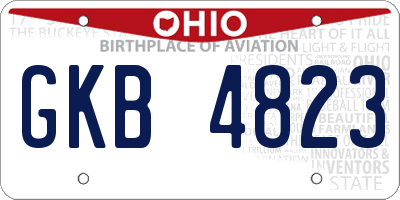 OH license plate GKB4823