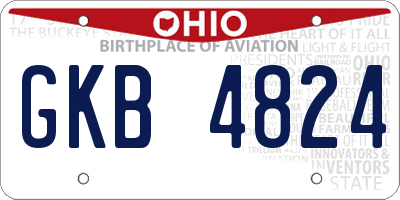 OH license plate GKB4824
