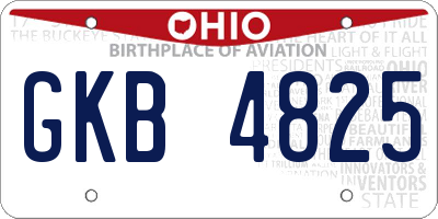 OH license plate GKB4825