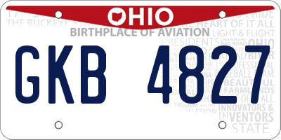 OH license plate GKB4827