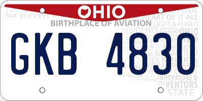 OH license plate GKB4830