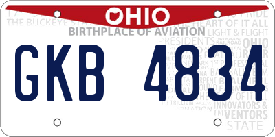 OH license plate GKB4834