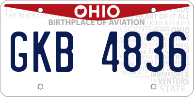 OH license plate GKB4836