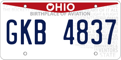 OH license plate GKB4837
