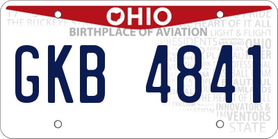 OH license plate GKB4841