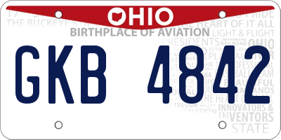 OH license plate GKB4842