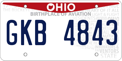 OH license plate GKB4843