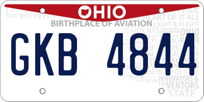 OH license plate GKB4844