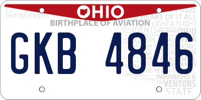 OH license plate GKB4846