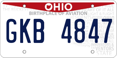 OH license plate GKB4847