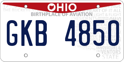 OH license plate GKB4850