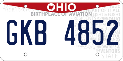OH license plate GKB4852