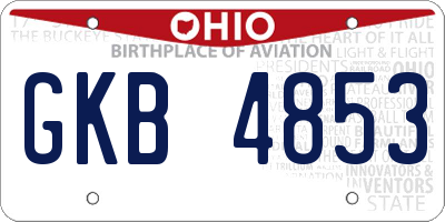 OH license plate GKB4853
