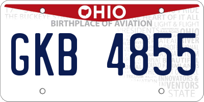 OH license plate GKB4855