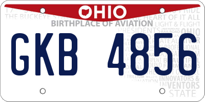 OH license plate GKB4856