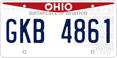 OH license plate GKB4861