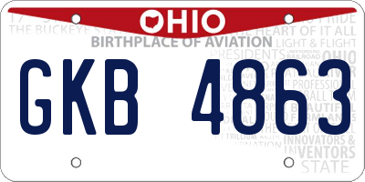 OH license plate GKB4863