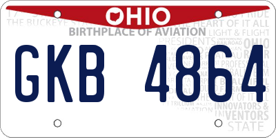 OH license plate GKB4864
