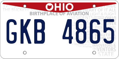 OH license plate GKB4865