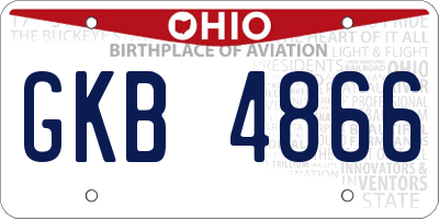 OH license plate GKB4866