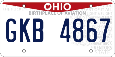 OH license plate GKB4867