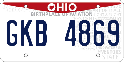 OH license plate GKB4869