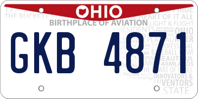 OH license plate GKB4871