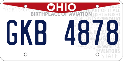 OH license plate GKB4878