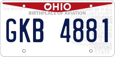 OH license plate GKB4881