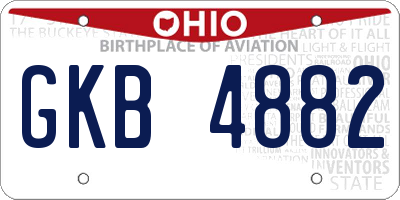 OH license plate GKB4882