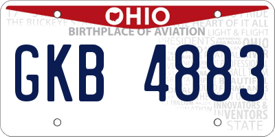 OH license plate GKB4883