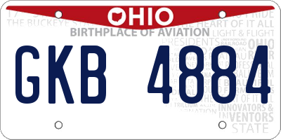 OH license plate GKB4884
