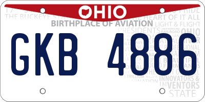 OH license plate GKB4886