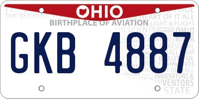 OH license plate GKB4887