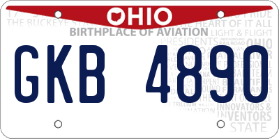 OH license plate GKB4890
