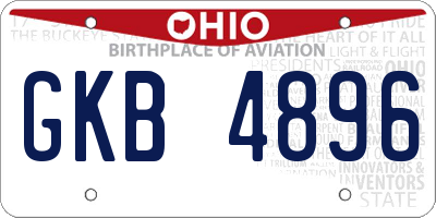 OH license plate GKB4896