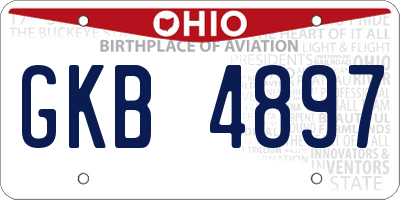 OH license plate GKB4897