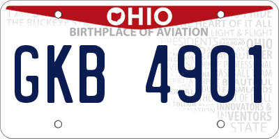 OH license plate GKB4901