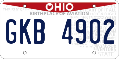 OH license plate GKB4902