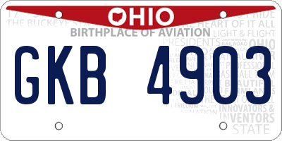 OH license plate GKB4903
