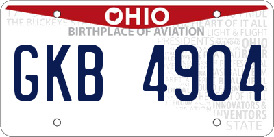 OH license plate GKB4904