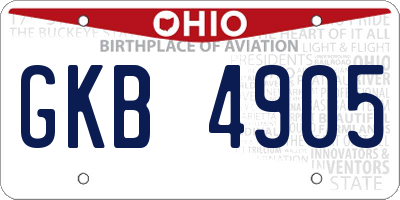 OH license plate GKB4905